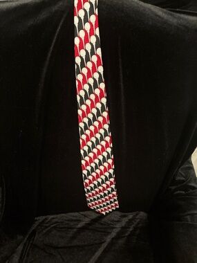 Red, Blue and Beige Golfball Patterned Men’s Tie